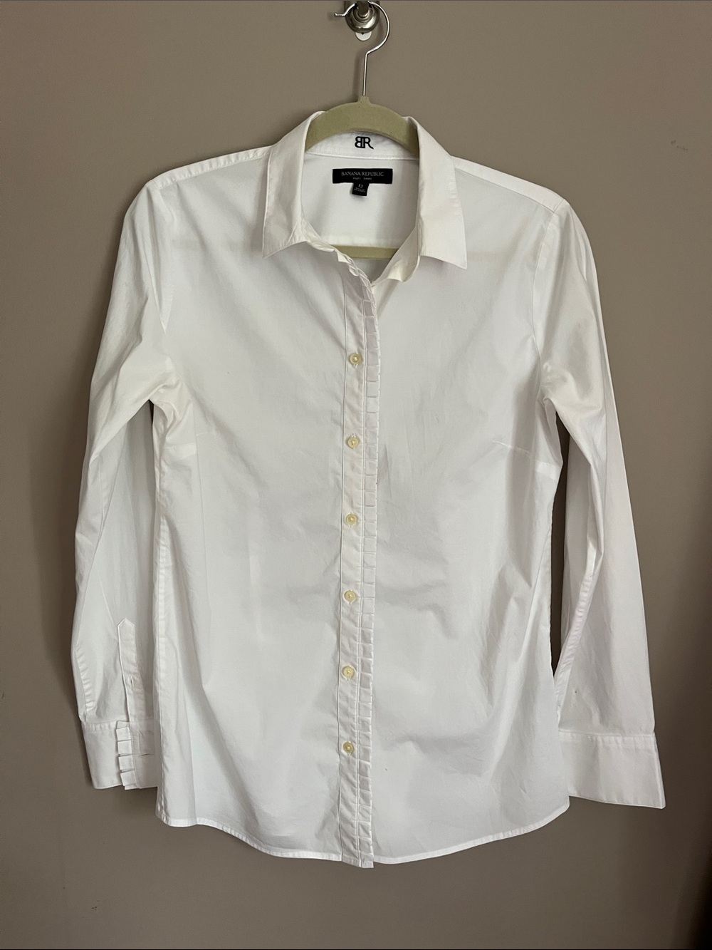 Banana Republic Riley White Button Down Long SleeveTailored Shirt size 12